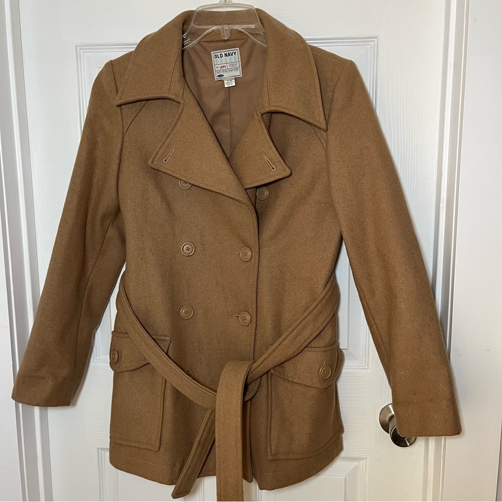 Old Navy Wool Blend Double Breasted Belted Peacoat